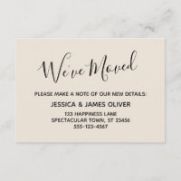Elegant, minimal Vi har flyttat av typografi