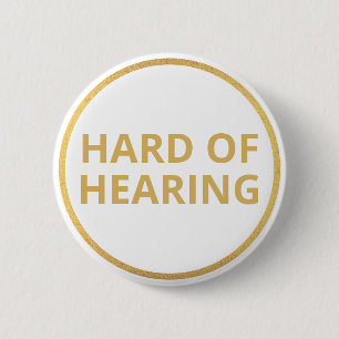 Elegant Minimal vit Guld-text Hård hörsel Knapp