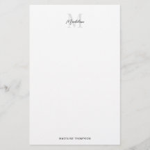 Elegant Minimal Vit Svart Skript Monogram