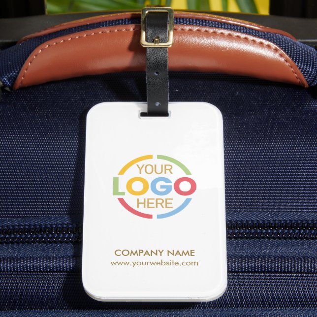 Elegant Minimal Vita Guld Business Logotyp Travel Bagagebricka (Framsida Insitu 2)