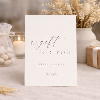 Elegant Minimal Wedding Favor Sign Inbjudningar