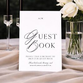 Elegant Minimal Wedding Guest Book Sign Inbjudningar