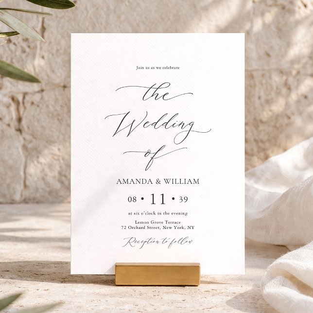 Elegant Minimal Wedding Invitation Inbjudningar (Skapare uppladdad)