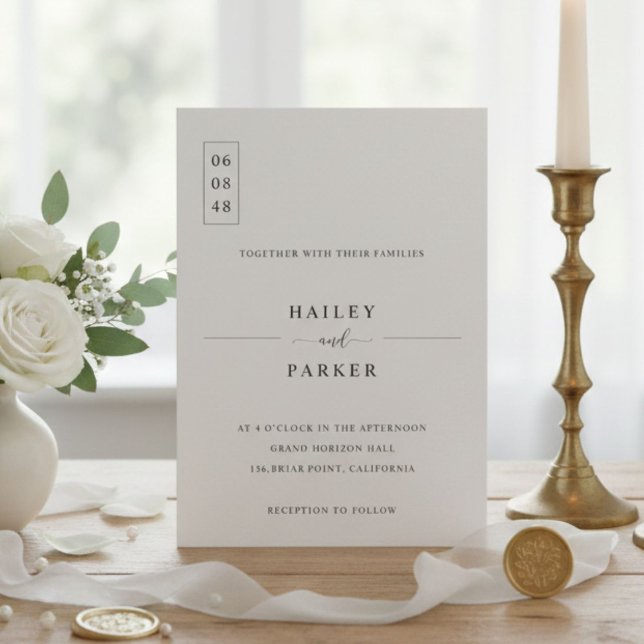 Elegant Minimal Wedding Invitation Inbjudningar (Skapare uppladdad)