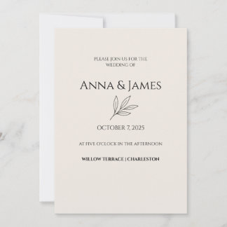 ✨ Elegant Minimal Wedding Invitation ✨ Inbjudningar