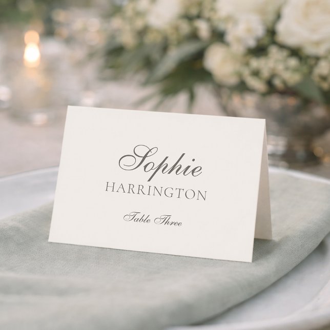 Elegant Minimal Wedding Place Card  Bordsnummer (Skapare uppladdad)