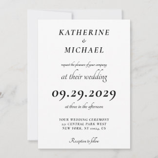 Elegant Minimal White Wedding Invitations Inbjudningar