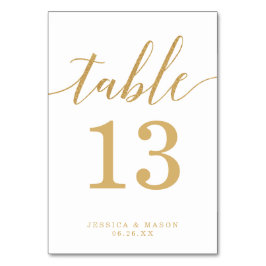 Elegant Minimala Guld-Bordsnummer Bordsnummer