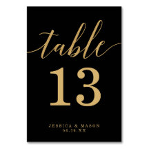 Elegant Minimala Guld-Bordsnummer