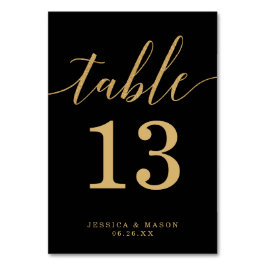Elegant Minimala Guld-Bordsnummer Bordsnummer