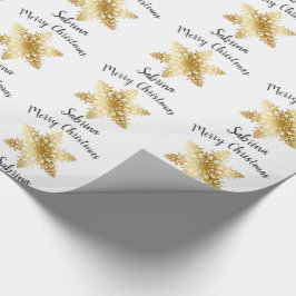 Elegant minimala guld-snöflingan mönster presentpapper