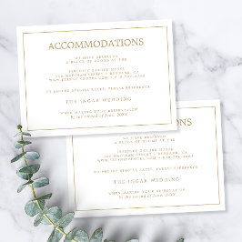 Elegant Minimala inkvarteringar i Gräns Guld Bröll Tilläggskort