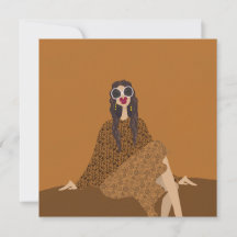 Elegant Minimalisk Mode Illustrationskonstkort