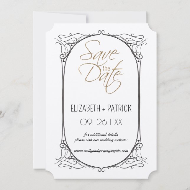 Elegant minimalism, ugglor i kärlek spara datum inbjudningar (Framsida)