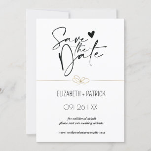 Elegant minimalism, ugglor i kärlek spara datum inbjudningar