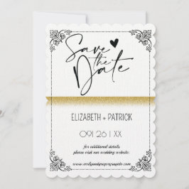 Elegant minimalism, ugglor i kärlek spara datum inbjudningar