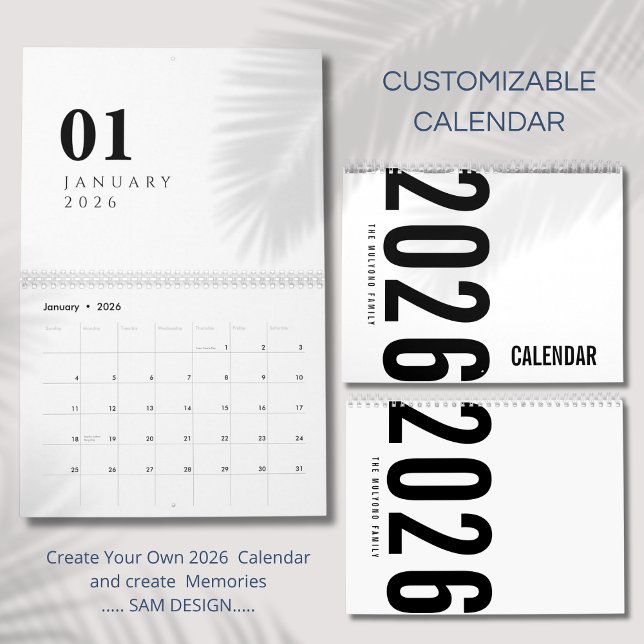 Elegant Minimalist 2026 Calendar Kalender (Skapare uppladdad)
