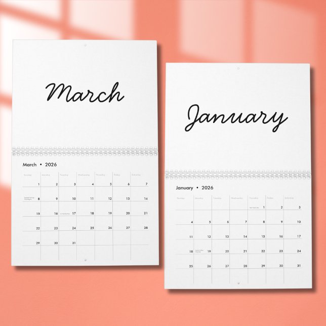 Elegant Minimalist 2026 Calendar Kalender (Skapare uppladdad)