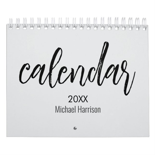 Elegant minimalist 2026-kalender – ljusgrå  kalender (Omslag)