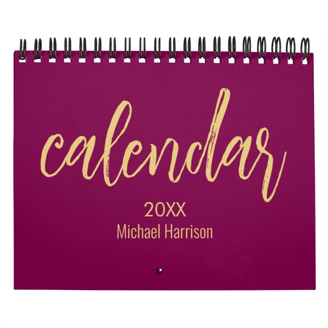 Elegant minimalist 2026-kalender – vin & guld kalender (Omslag)