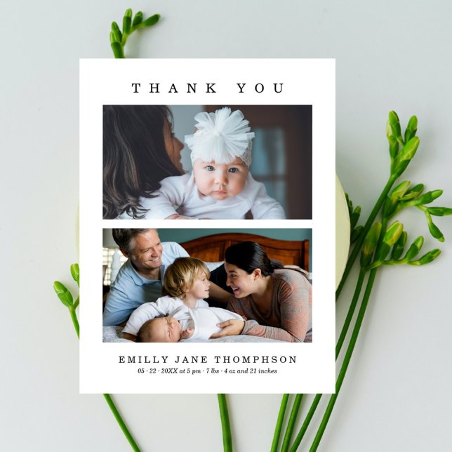 Elegant minimalist 2 bilder Baby Shower Vykort (Skapare uppladdad)