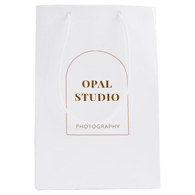 Elegant minimalist båge kräm näringsliv presentpap (Framsidan)