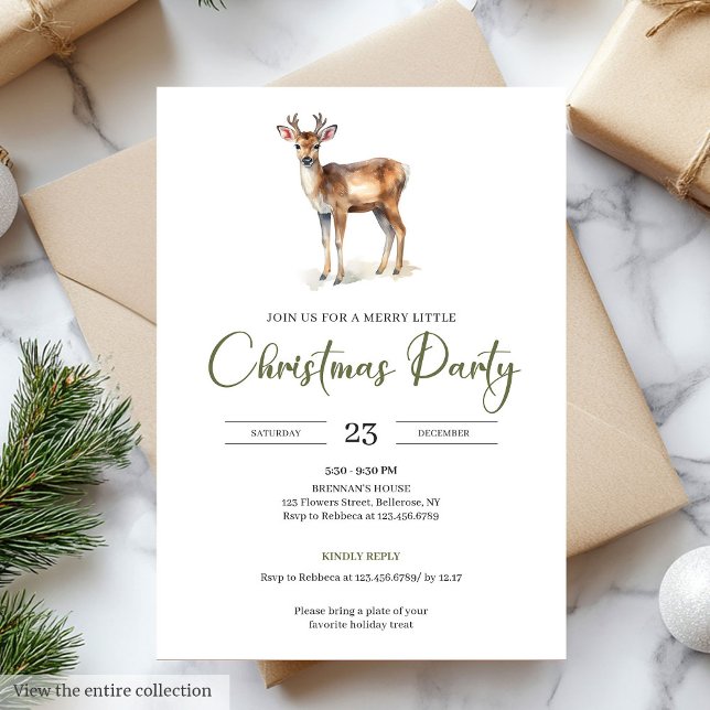 Elegant minimalist beige skandinavisk julstyling inbjudningar (Minimalist Beige Scandinavian Style Christmas Party

)