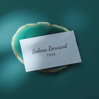 Elegant minimalist blå med skriptnamn visitkort