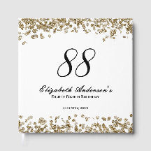 Elegant Minimalist Black and Gold 88th Birthday