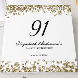 Elegant Minimalist Black and Gold 91st Birthday Gästböcker