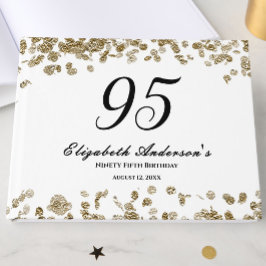 Elegant Minimalist Black and Gold 95th Birthday Gästböcker