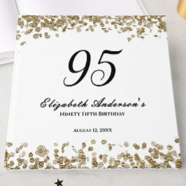 Elegant Minimalist Black and Gold 95th Birthday Gästböcker