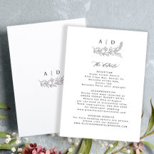 Elegant minimalist black and white wedding details