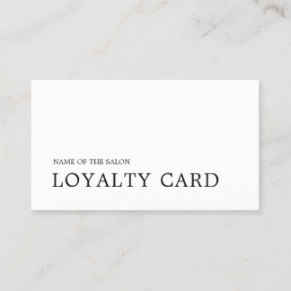 Elegant Minimalist Black White Beauty Lojalitetskort