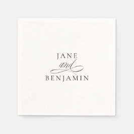 Elegant Minimalist Black & White Fine Art Bröllop Pappersservett