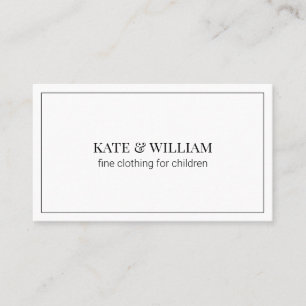 Elegant Minimalist Black White Luxury Boutique Visitkort
