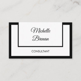 Elegant Minimalist Black & White Visitkort