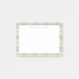 Elegant minimalist blågrön rutig post-it block