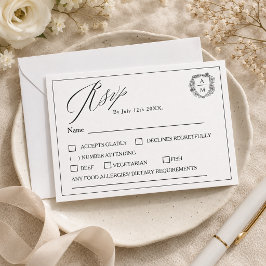 Elegant minimalist blomkrans vigselring bröllop OSA kort