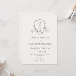 Elegant minimalist blomsterbröllopsinbjudan inbjudningar