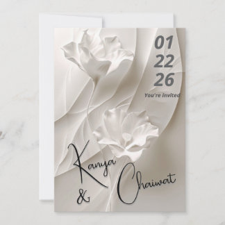 Elegant minimalist blomsterbröllopsinbjudan inbjudningar