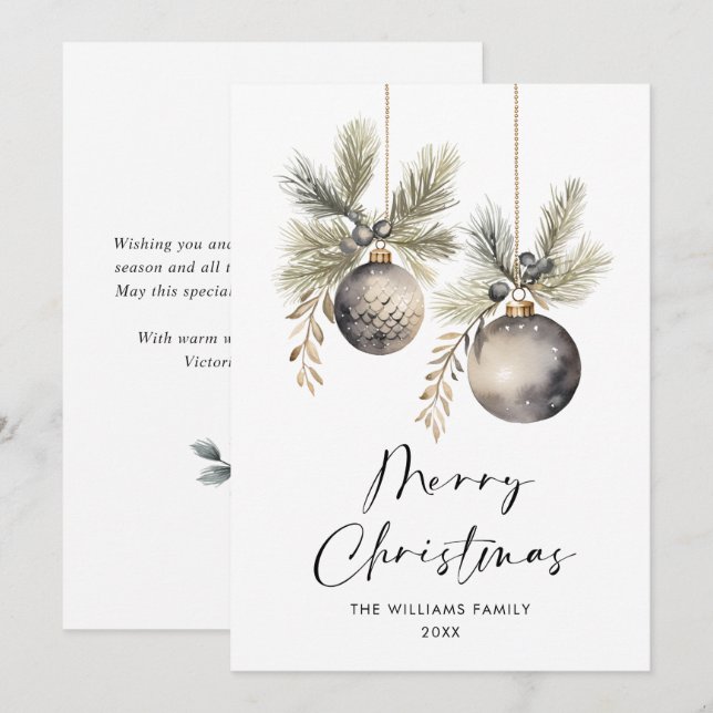 Elegant Minimalist Boho God jul Hälsning Julkort (Fram/baksida)
