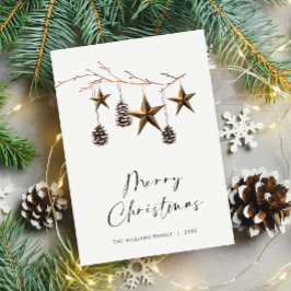 Elegant Minimalist Boho God jul Hälsning Julkort