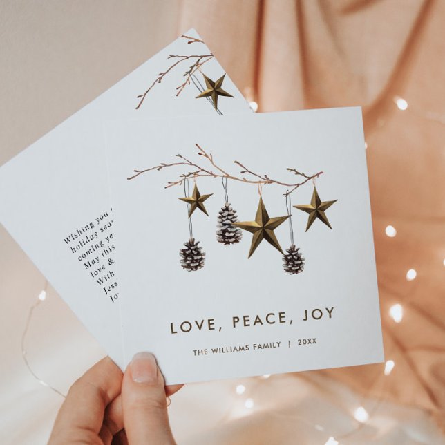 Elegant Minimalist Boho God jul Hälsning Julkort (Skapare uppladdad)