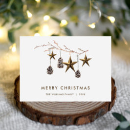 Elegant Minimalist Boho God jul Hälsning Julkort