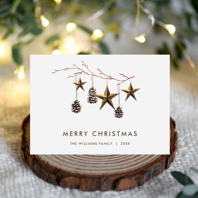 Elegant Minimalist Boho God jul Hälsning Julkort (Skapare uppladdad)
