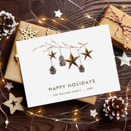 Elegant Minimalist Boho God jul Hälsning Julkort