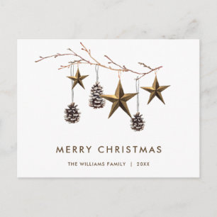 Elegant Minimalist Boho jul Hälsning Helg Vykort
