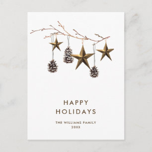 Elegant Minimalist Boho jul Hälsning Helgdag Vykort