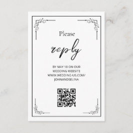 Elegant Minimalist Boho Modern QR Enclosure Card Tilläggskort